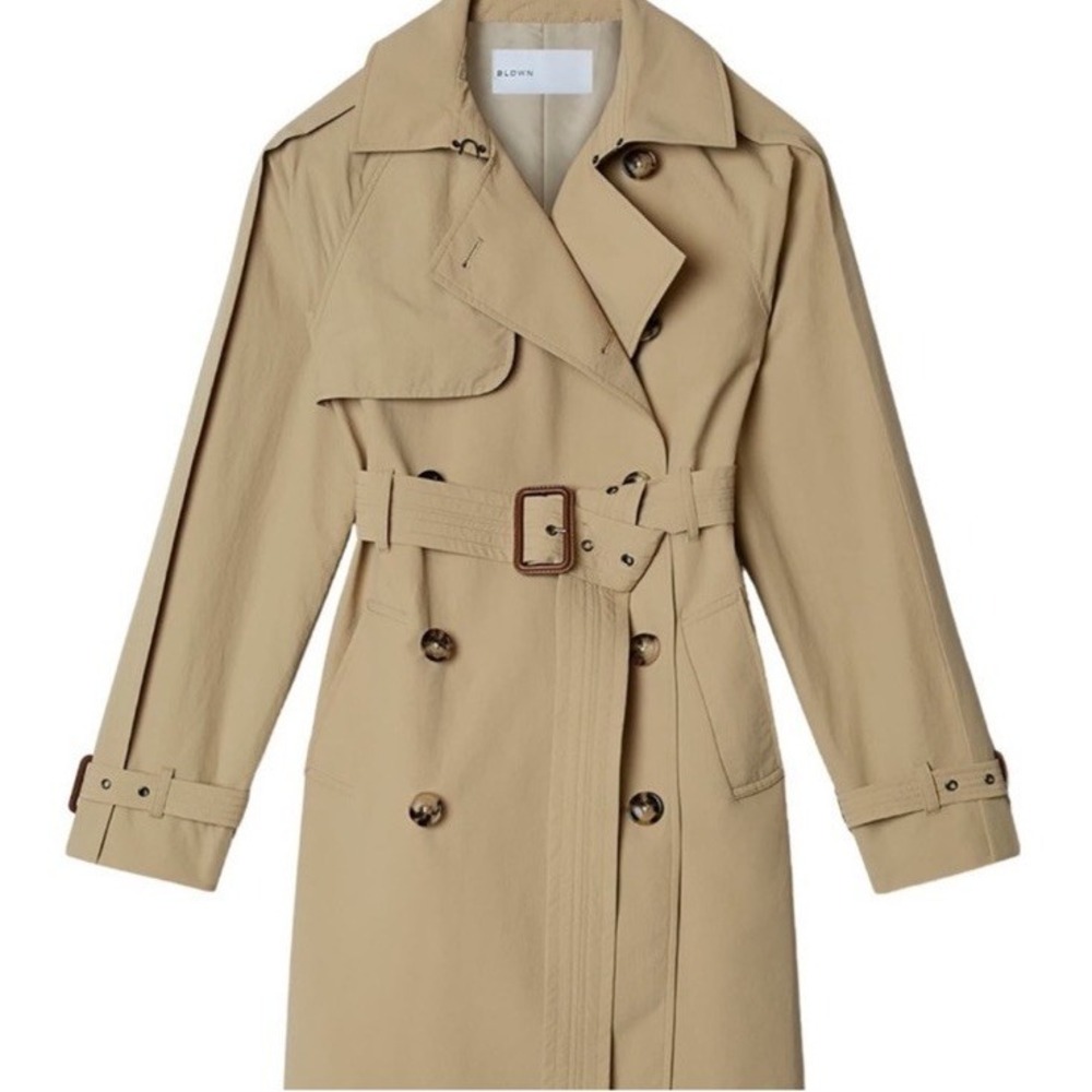 BLDWN Women's XL Beige Sterling Classic Trench Coat Jacket Belted $598